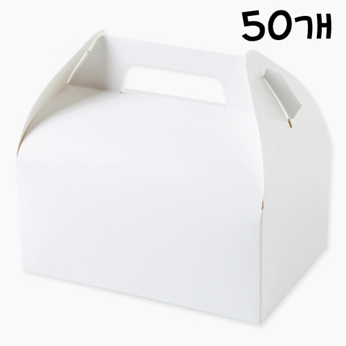 백색무지 조각케익상자(생크림박스,손잡이상자) 대 - 50개 200x135x90