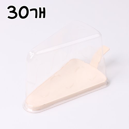 삼각 조각케익 케이스 (크림) - 30개(상하세트)