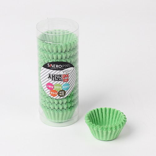 미니 색지컵(초콜릿유산지컵) 28mm 그린 - 300장 (1통)