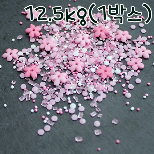 [대용량] 핑크 벚꽃 믹스 스프링클 - 12.5kg(1박스)