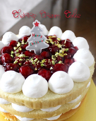 [Recipe]크리스마스 체리 생크림 케익