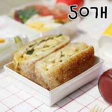 직사각 화이트 샐러드 샌드위치 케이스(소) - 50개(뚜껑포함)