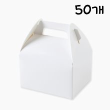 백색무지 조각케익상자(생크림박스,손잡이상자) 소 - 50개 130x105x80