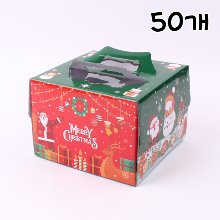 크리스마스 케익상자(웰컴산타) 1호 - 50개(받침별도) 210x210x150