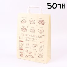 브레드 종이쇼핑백(자동봉투) 중 - 50개 260x90x360