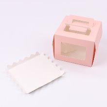 핑크 미니 케익 창상자 - 1개(백색받침포함) 140x140x110