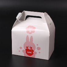 몽글몽글 토끼 캐릭터 조각케익상자(생크림박스,손잡이상자) 소 - 1개 125x80x85