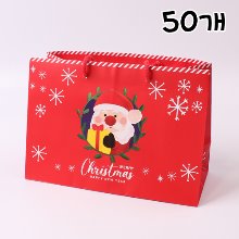 산타 크리스마스 종이쇼핑백 - 50개 280x120x190