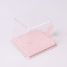 사각 조각케익 케이스 (핑크) - 1개(상하세트)