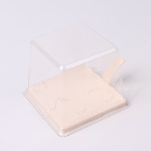 사각 조각케익 케이스 (크림) - 1개(상하세트)