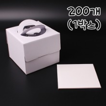 [대용량] 화이트 미니 케익상자 - 200개(1박스) (백색받침포함)