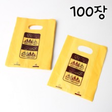 HD 데일리 프랑스 옐로우 비닐쇼핑백(반투명) 초미니 - 100장
