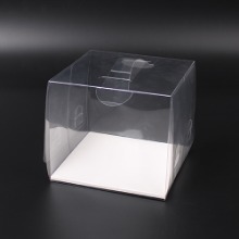 손잡이형 PET 투명 케익상자(높이130mm) 미니 - 1개 (백색받침포함)