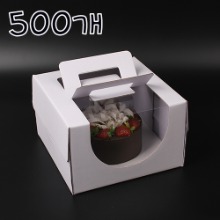 [대용량] 낭만 화이트 누드투명창 케익상자 2호 - 500개 (받침별도)