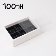 PET 투명 화이트 슬리브 초콜릿상자(검정내피) 6구 - 100개