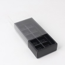 PET 투명 블랙 슬리브 초콜릿상자(검정내피) 10구 - 1개