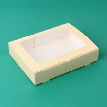 아이보리 투명창 다용도상자(대) - 1개(칼라창박스,화과자12구) 240x185x50