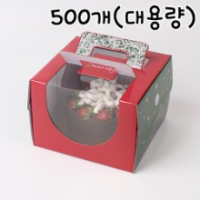 [대용량] 로맨틱 크리스마스 누드 창 케익상자 1호 - 500개 (받침별도)