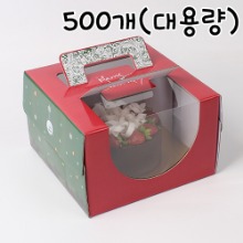 [대용량] 로맨틱 크리스마스 누드 창 케익상자 2호 - 500개 (받침별도)