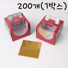 [대용량] 로맨틱 크리스마스 누드 창 케익상자 미니(금색받침포함) - 200개
