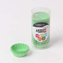 미니 색지컵(초콜릿유산지컵) 25mm 그린 - 300장 (1통)