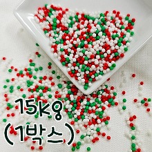 [대용량] 뉴 크리스마스 미니구슬 스프링클 - 15kg(1박스) (논파레일,좁쌀)