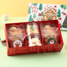 크리스마스 산타쿠키 구움과자박스(소)(마들렌,휘낭시에 상자) - 1개