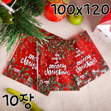 크리스마스 쿠키봉투(투명) - 꽃사슴 (10장) 100x120