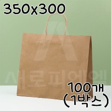 친환경 크라프트 트위스트 쇼핑백 - 100개(1박스) 350x300+110