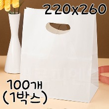 친환경 화이트 DCB 쇼핑백 - 100개(1박스) 220x260+125