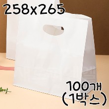 친환경 화이트 DCB 쇼핑백 - 100개(1박스) 258x265+150