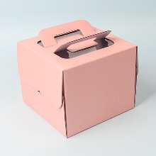 17cm 이지핸들 쉬폰 핑크 케익상자 1호 - 1개 (받침별도)