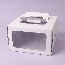 이지핸들 투명창 화이트 케익상자(높이 15cm) 2호 - 1개(받침별도)