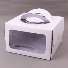 투명창 화이트 케익상자(높이 15cm) 2호 - 1개(받침별도)