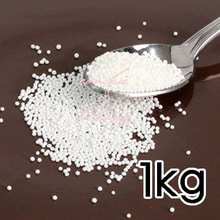 화이트 논파레일 스프링클 - 1kg (흰구슬,좁쌀)